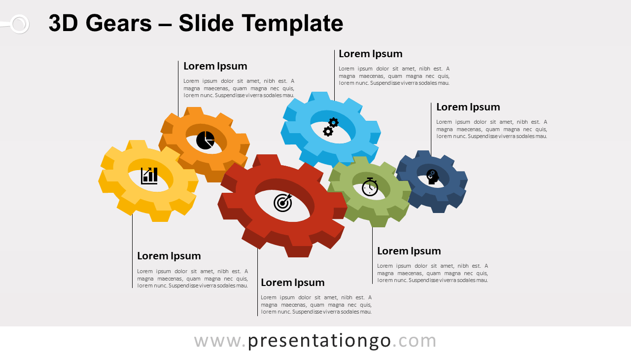 Free 3D Gears for PowerPoint and Google Slides