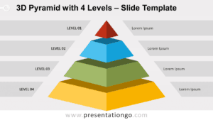 Free 3D Pyramid with 4 Levels for PowerPoint and Google Slides