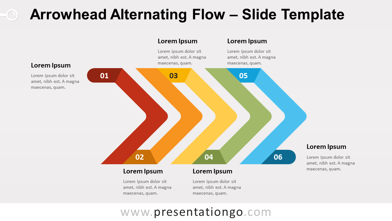 Free Arrowhead Alternating Flow for PowerPoint and Google Slides