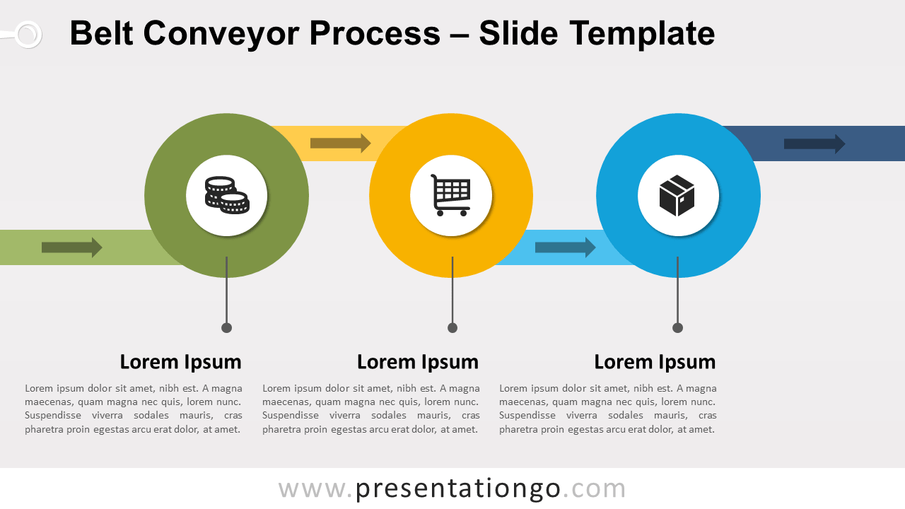 Free Belt Conveyor Process Infographic for PowerPoint and Google Slides
