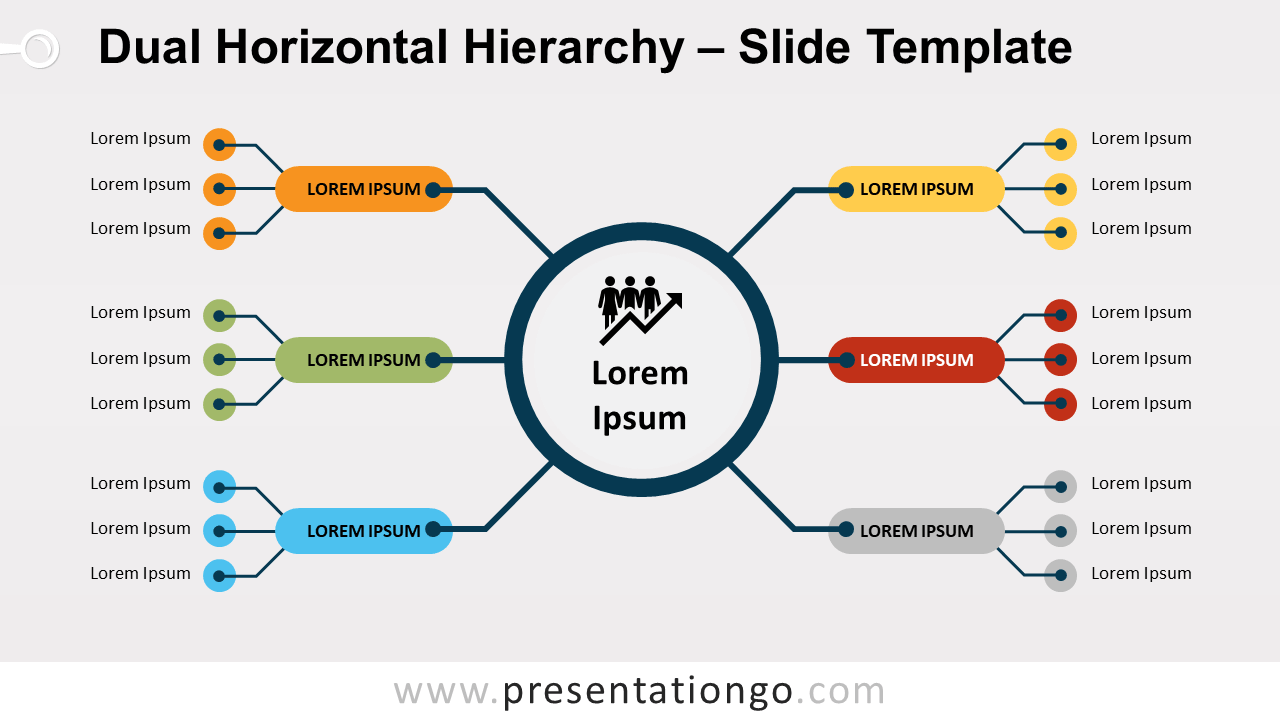 Free Dual Horizontal Hierarchy Chart for PowerPoint and Google Slides