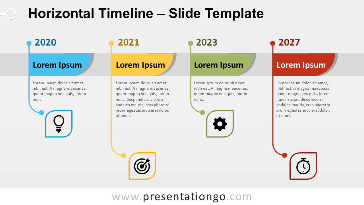 Free Horizontal Timeline Infographic for PowerPoint and Google Slides