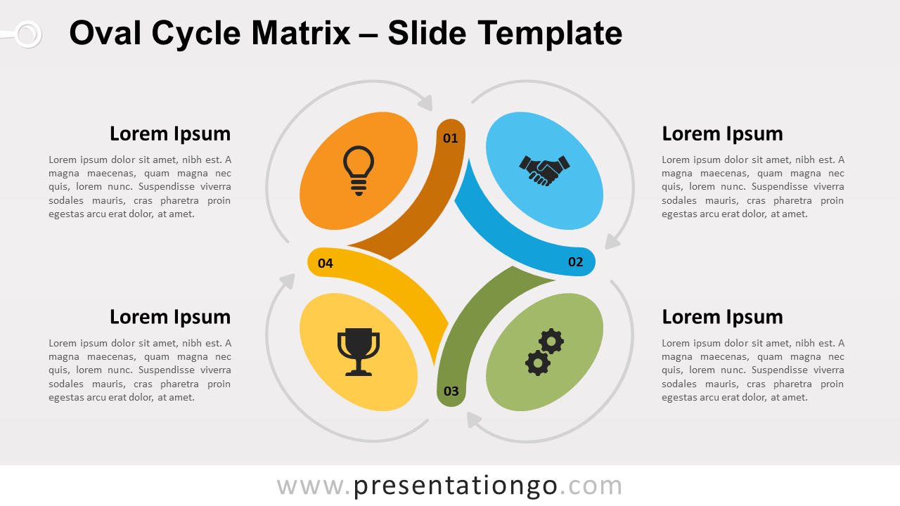 Free Oval Cycle Matrix Diagram for PowerPoint and Google Slides
