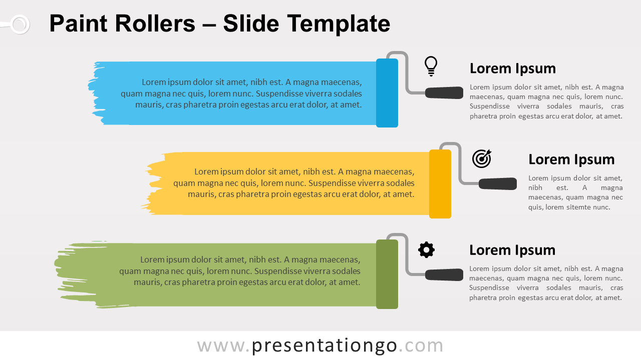 Free Paint Rollers Infographic for PowerPoint and Google Slides