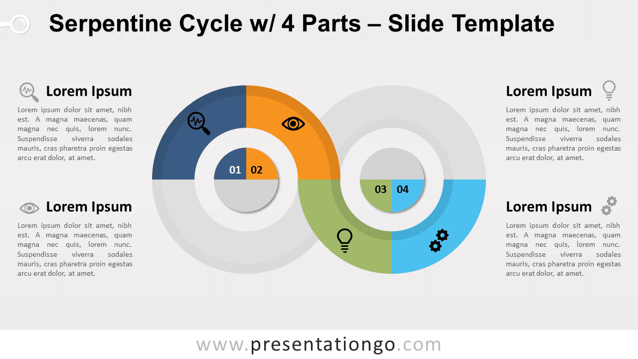 Free Serpentine Cycle with 4 Parts for PowerPoint and Google Slides