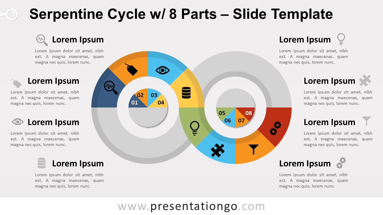 Free Serpentine Cycle with 8 Parts for PowerPoint and Google Slides