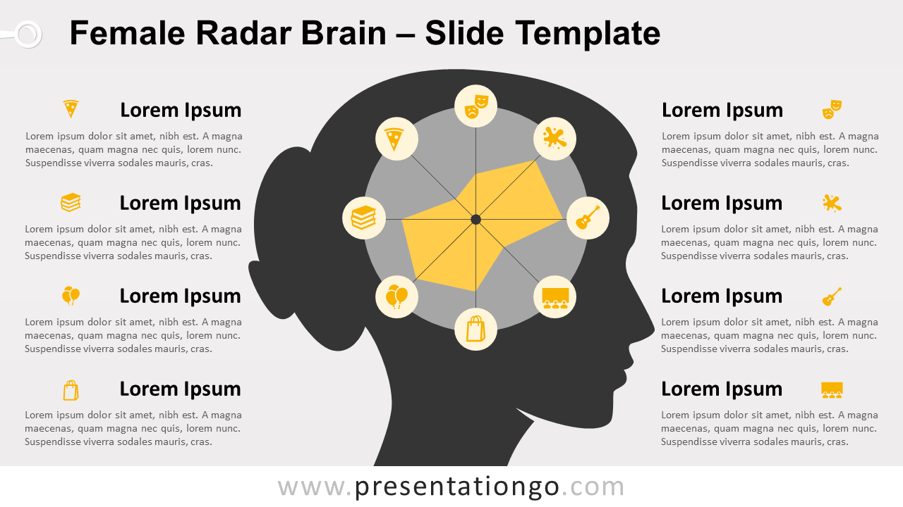 Free Female Radar Brain for PowerPoint and Google Slides