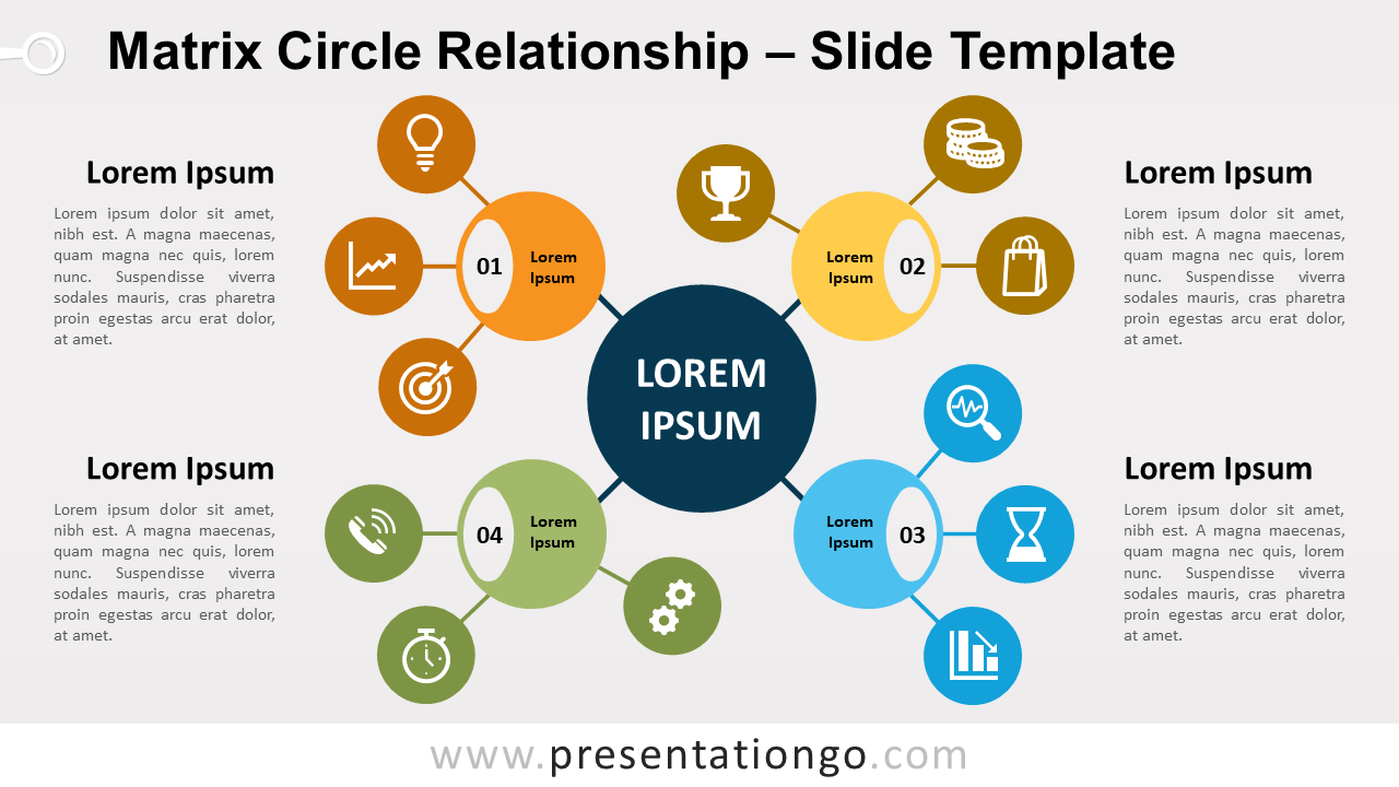 Free Matrix Circle Relationship for PowerPoint and Google Slides