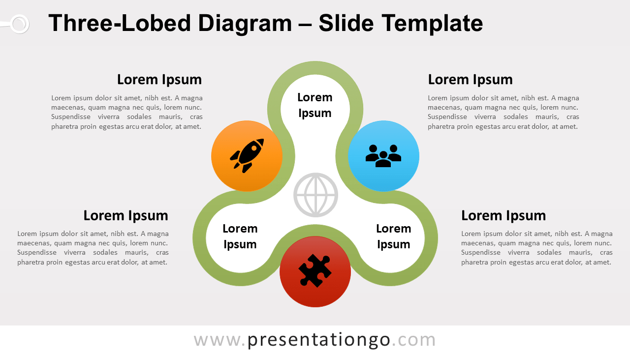 Free Three-Lobed Diagram for PowerPoint and Google Slides