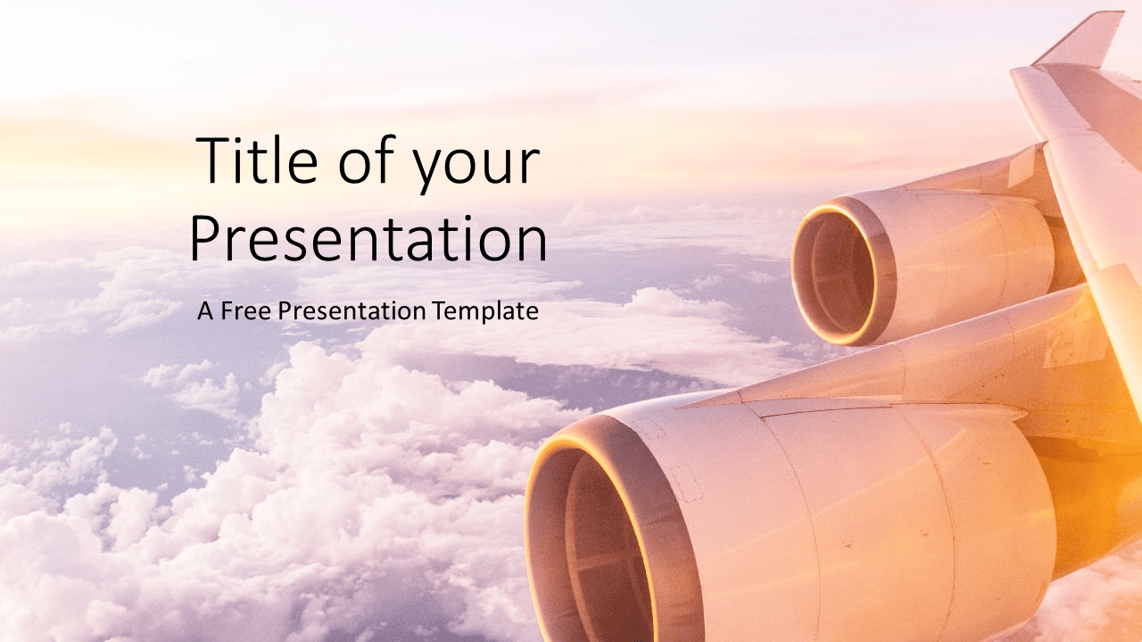 Free Airplane Window Views Template for Google Slides - Cover Slide