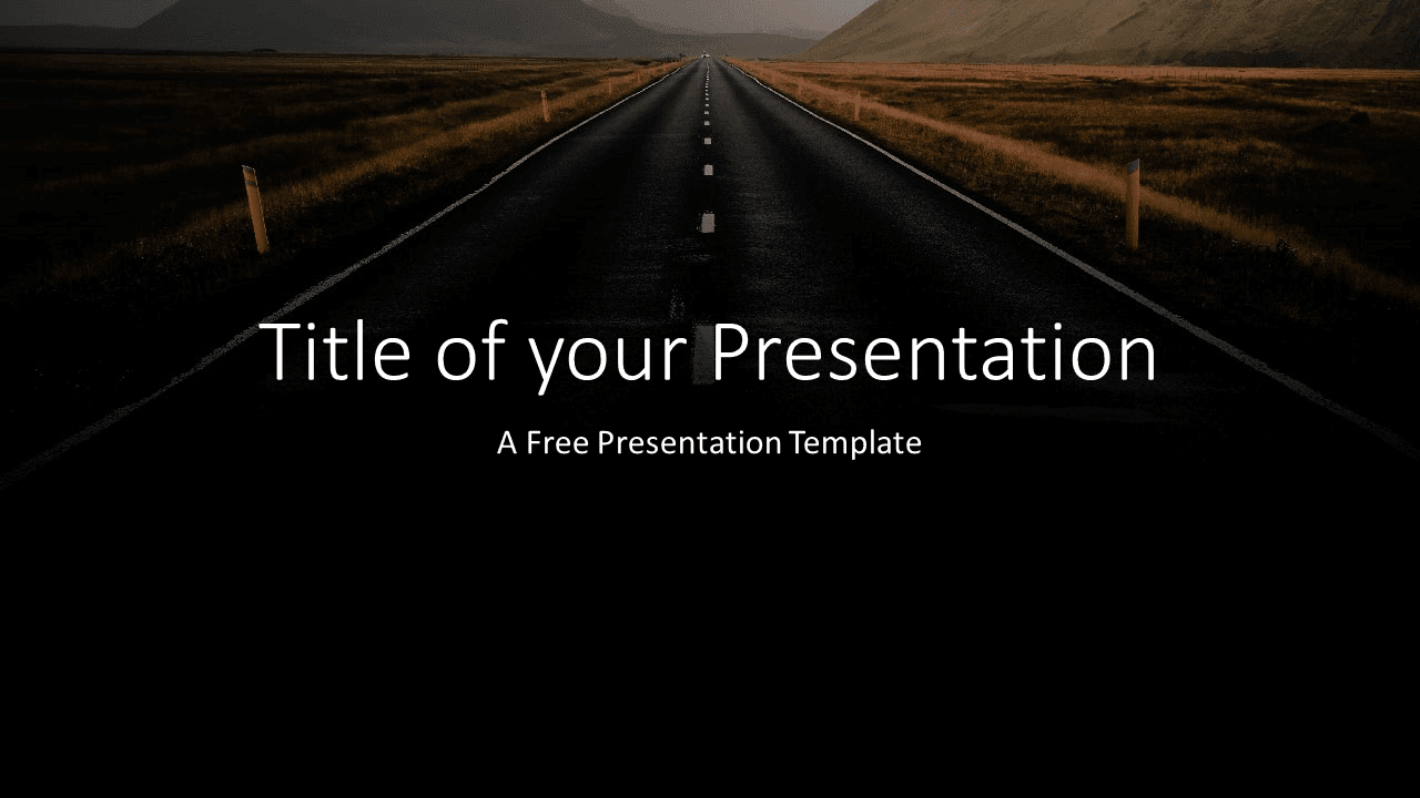 Free DARK ROADS Template for Google Slides - Cover Slide
