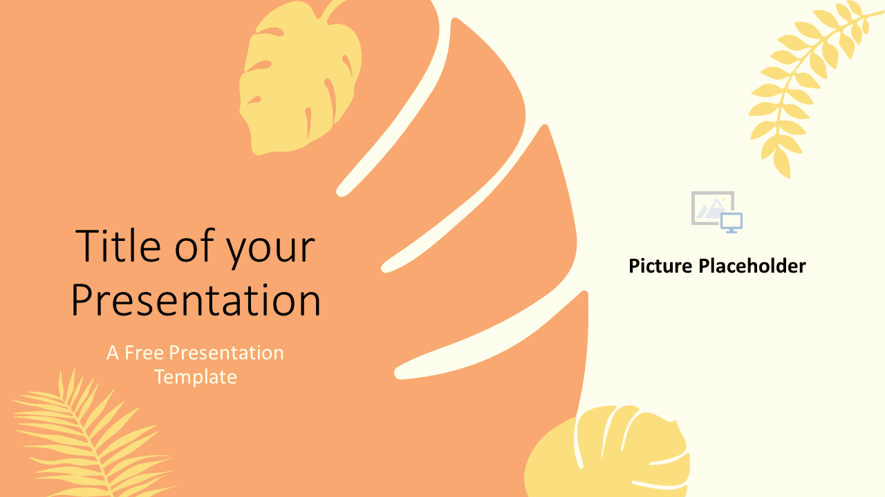 Free PASTEL LEAVES Template for Google Slides - Cover Slide