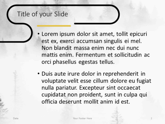 Free Foggy Forest Template PowerPoint – Title and Content Slide (Variant 1)