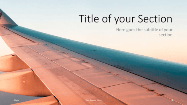 Free Airplane Window Views Template for Google Slides – Section Slide (Variant 1)