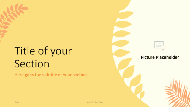 Free PASTEL LEAVES Template for Google Slides – Section Slide (Variant 1)