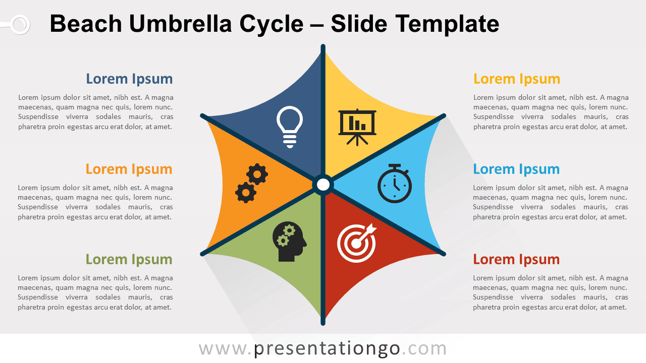 Free Beach Umbrella Cycle for PowerPoint and Google Slides