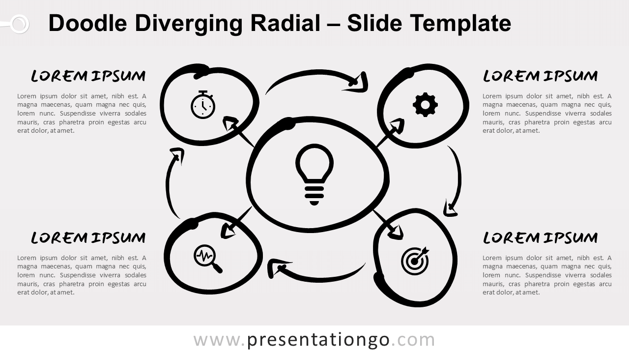 Free Doodle Diverging Radial for PowerPoint and Google Slides