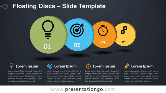 Floating Discs Infographic for PowerPoint and Google Slides Free Floating Discs Infographic for PowerPoint and Google Slides