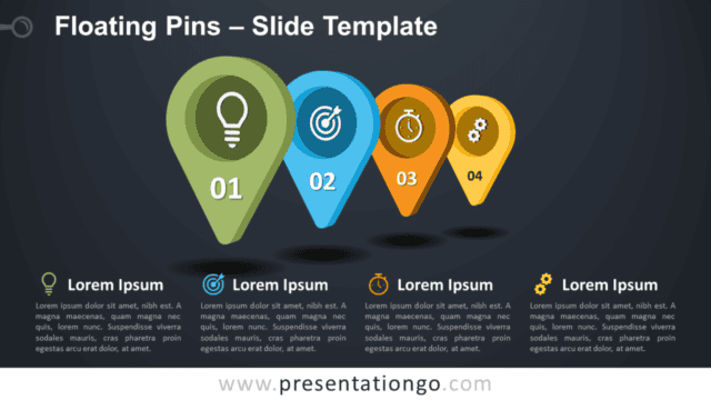 Floating Pins Infographic for PowerPoint and Google Slides Free Floating Pins Infographic for PowerPoint and Google Slides