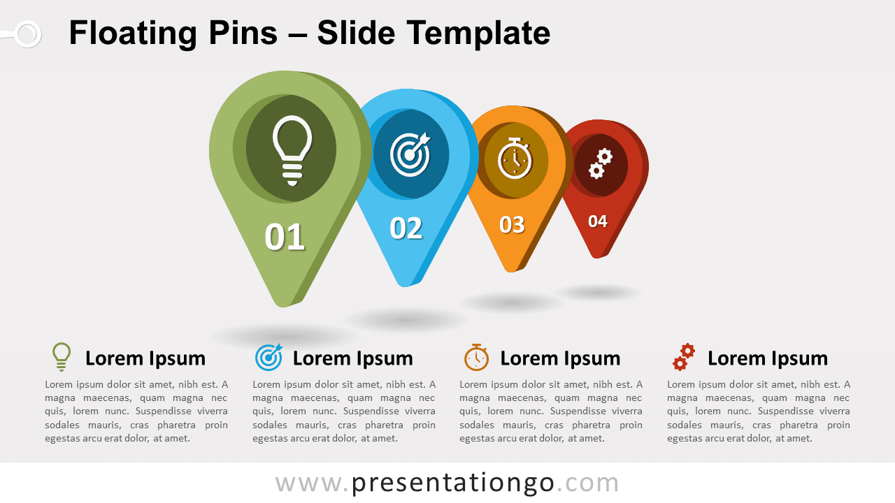 Free Floating Pins for PowerPoint and Google Slides