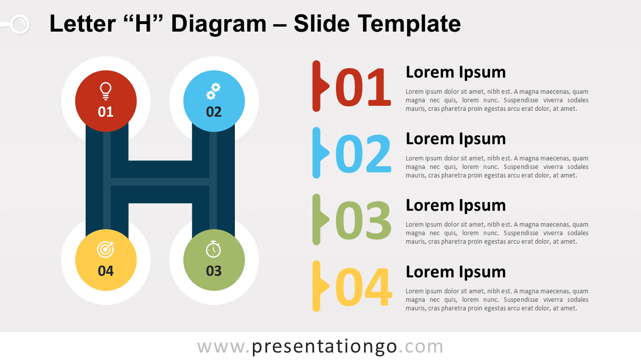 Free Letter H Diagram for PowerPoint and Google Slides