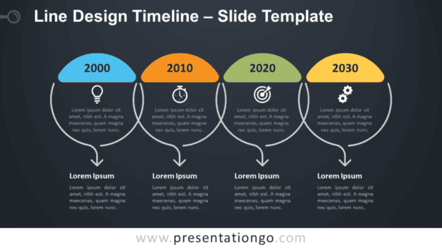 Free Line Design Timeline Infographics for PowerPoint and Google Slides