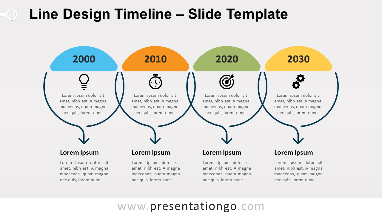 Free Line Design Timeline for PowerPoint and Google Slides