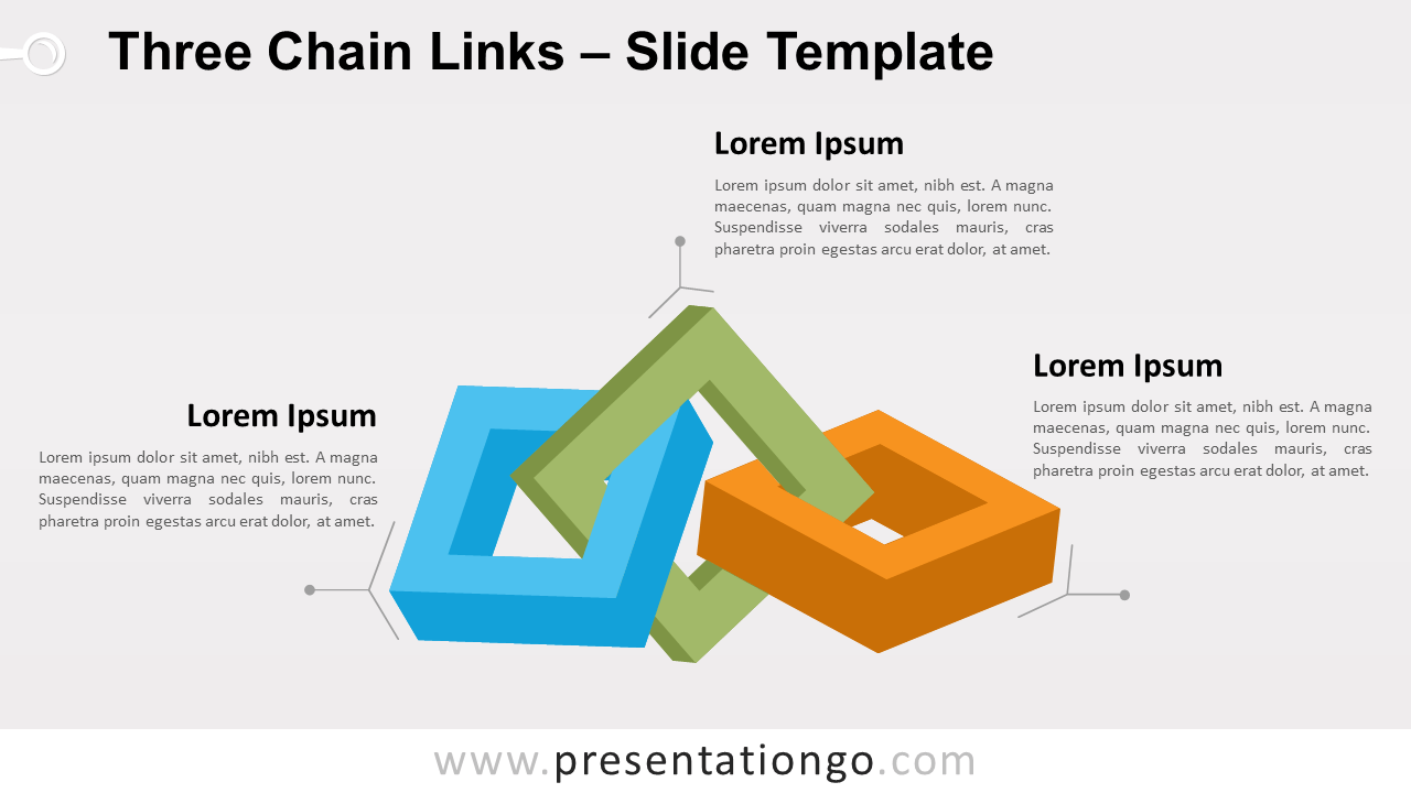 Free Three Chain Links for PowerPoint and Google Slides