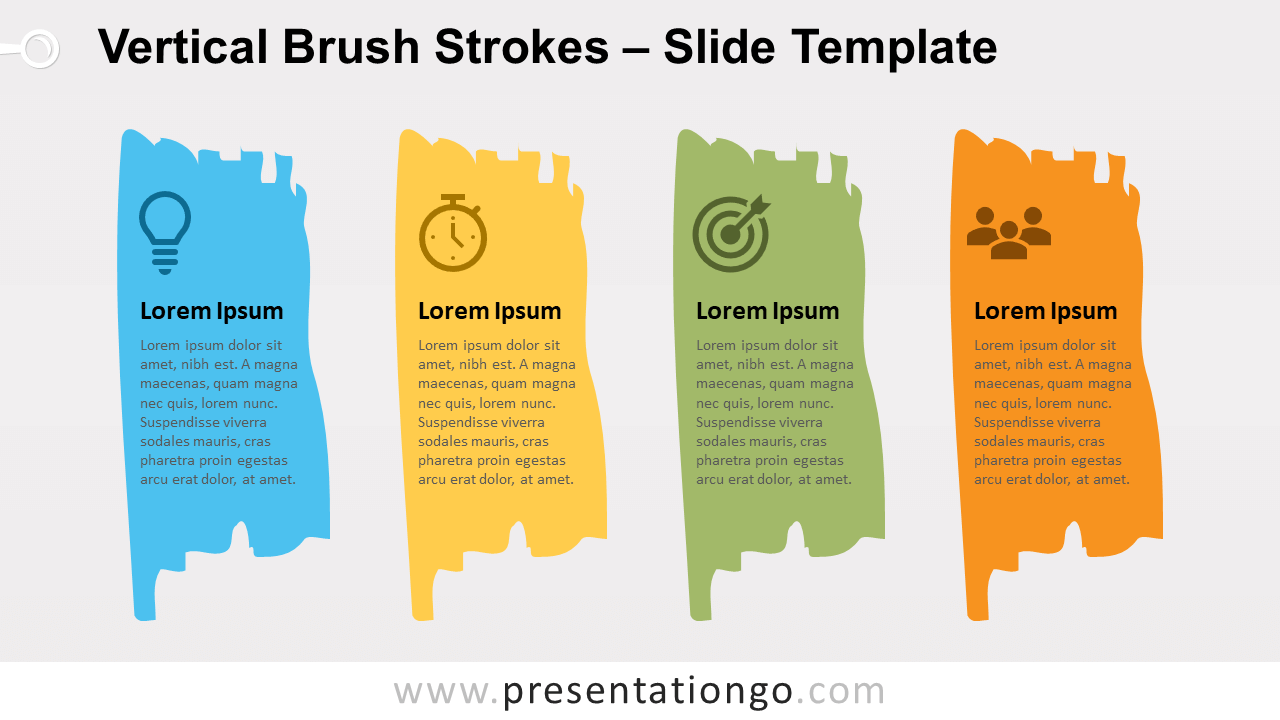 Free Vertical Brush Strokes for PowerPoint and Google Slides