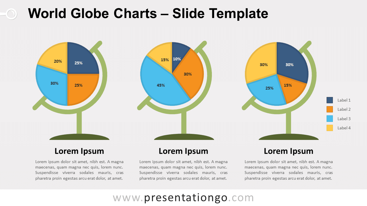 Free World Globe Charts for PowerPoint and Google Slides