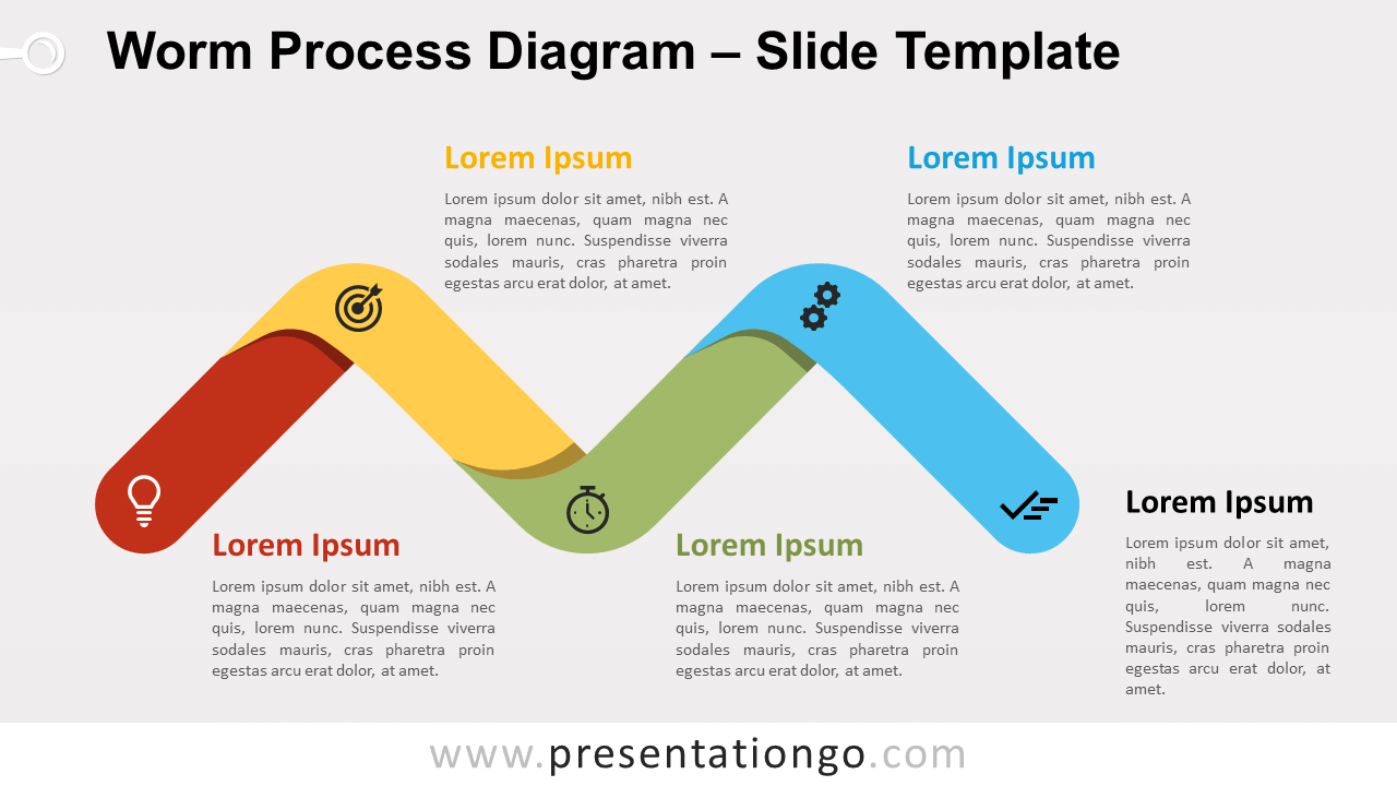 Free Worm Process Diagram for PowerPoint and Google Slides