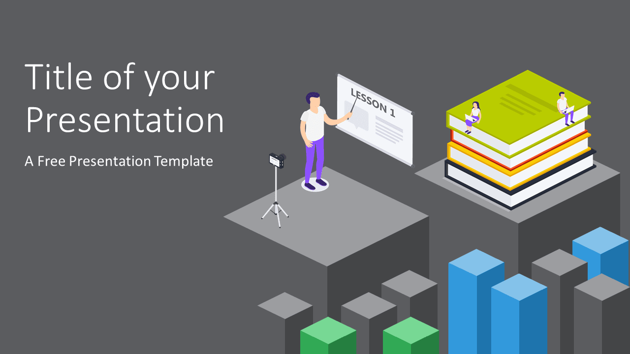 Free Isometric eLearning Template for Google Slides - Cover Slide