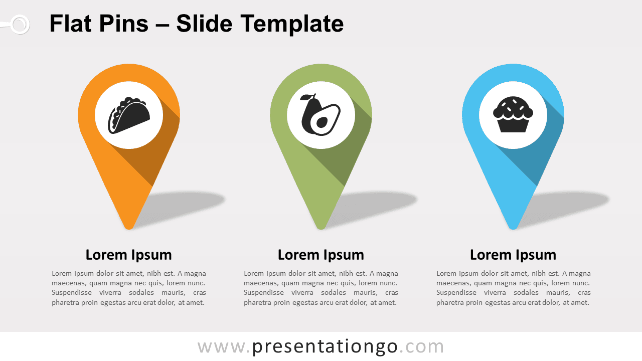 Free Flat Pins for PowerPoint and Google Slides