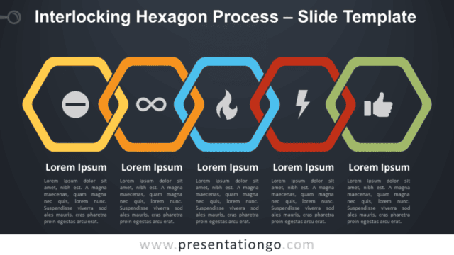 Free Interlocking Hexagon Process Diagram for PowerPoint and Google Slides