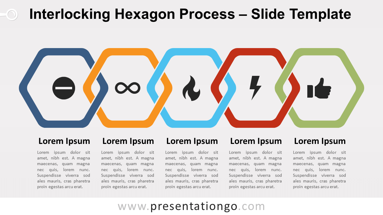 Free Interlocking Hexagon Process for PowerPoint and Google Slides
