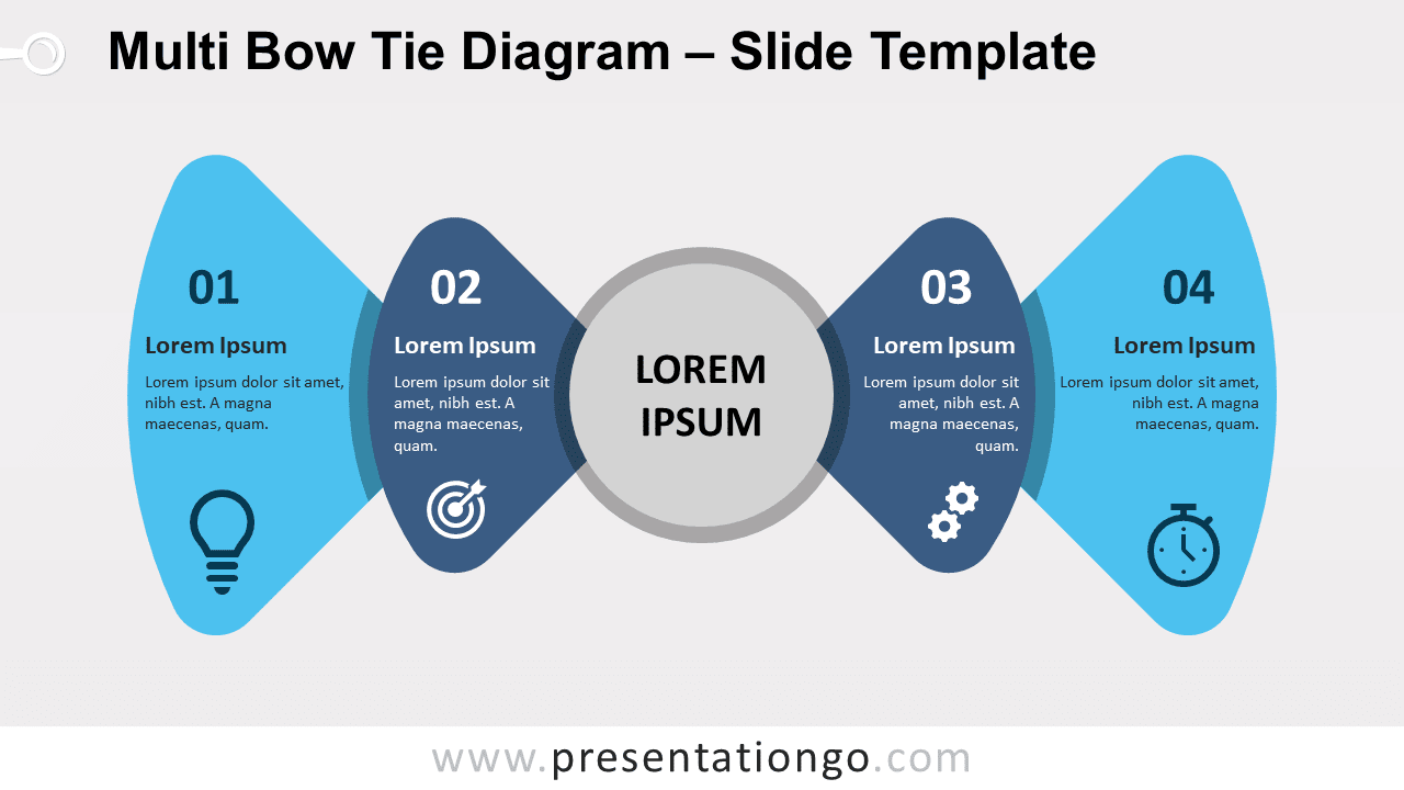 Free Multi Bow Tie Diagram for PowerPoint and Google Slides