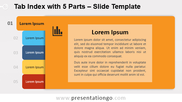 Free Tab Index Divider for PowerPoint with 5 Parts