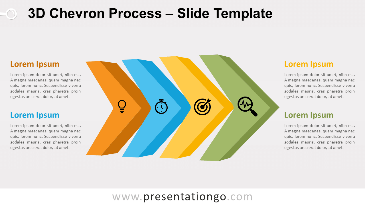 Free 3D Chevron Process for PowerPoint and Google Slides