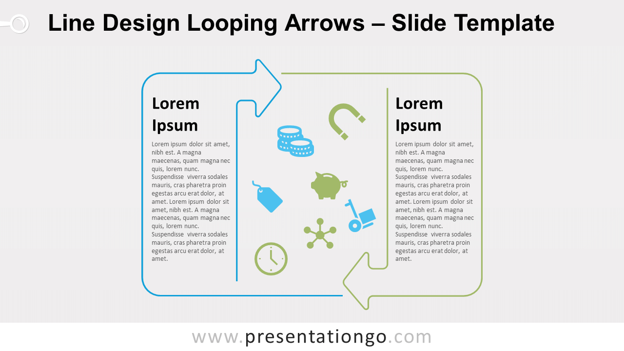 Free Line Design Looping Arrows for PowerPoint and Google Slides