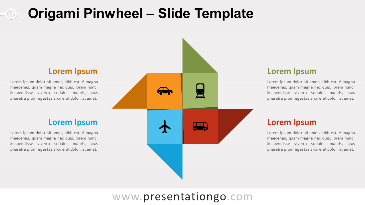 Free Origami Pinwheel for PowerPoint and Google Slides