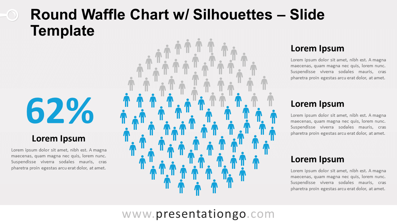 Free Round Waffle Chart with Silhouettes for PowerPoint and Google Slides