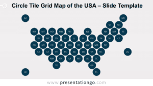 Free Circle Tile Grid Map of the USA for PowerPoint and Google Slides