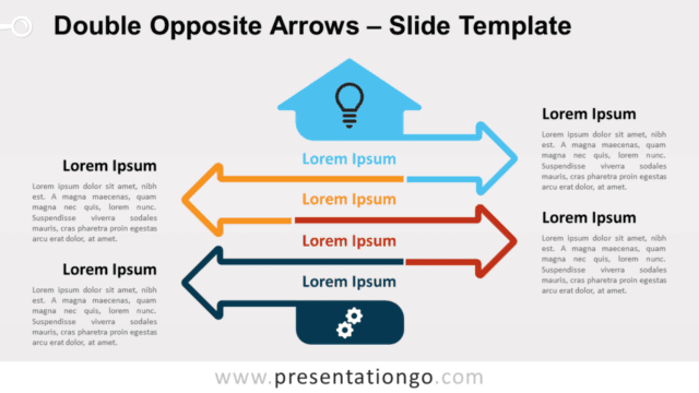 Double Opposite Arrows Infographics for PowerPoint and Google Slides Free Double Opposite Arrows Infographics for PowerPoint and Google Slides