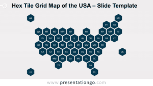 Free Hex Tile Grid Map of the USA for PowerPoint and Google Slides