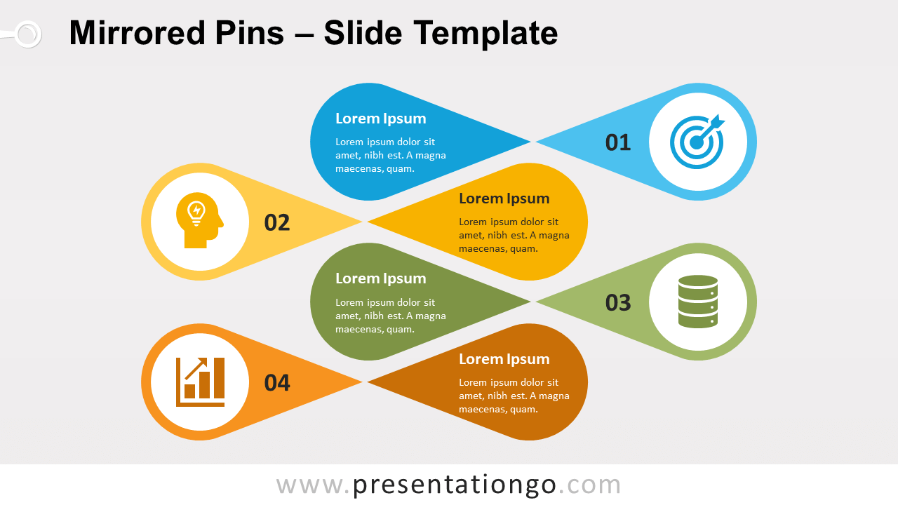 Free Mirrored Pins for PowerPoint and Google Slides