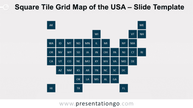Square Tile Grid Map of the USA for PowerPoint and Google Slides Free Square Tile Grid Map of the USA for PowerPoint and Google Slides