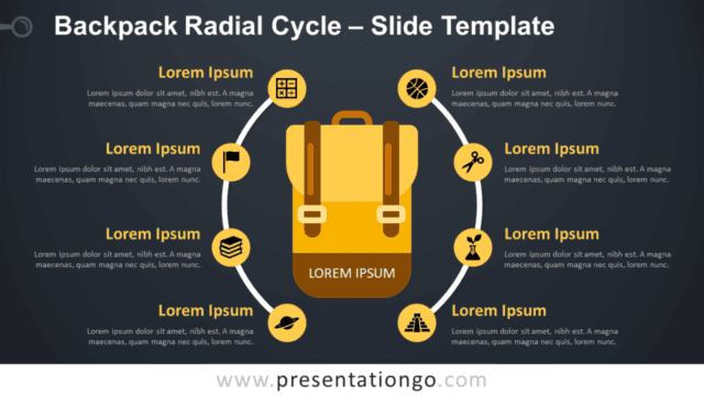 Free Backpack Radial Cycle Diagram for PowerPoint and Google Slides