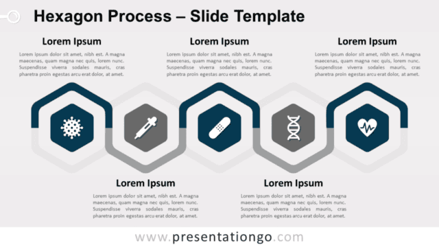 Free Hexagon Process Infographic for PowerPoint and Google Slides