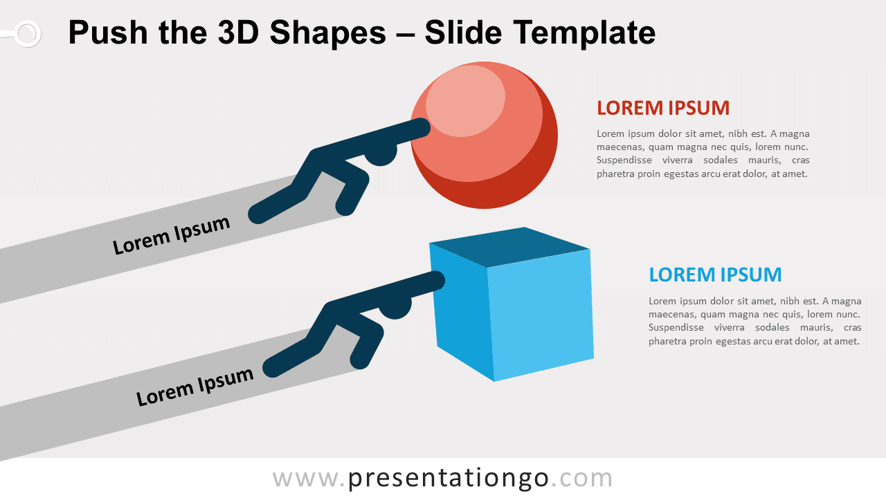 Free Push the 3D Shapes for PowerPoint and Google Slides