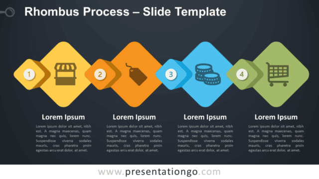 Free Rhombus Process Diagram for PowerPoint and Google Slides